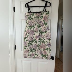 Vintage Dolce & Gabbana lavender floral dress with black bra attached.